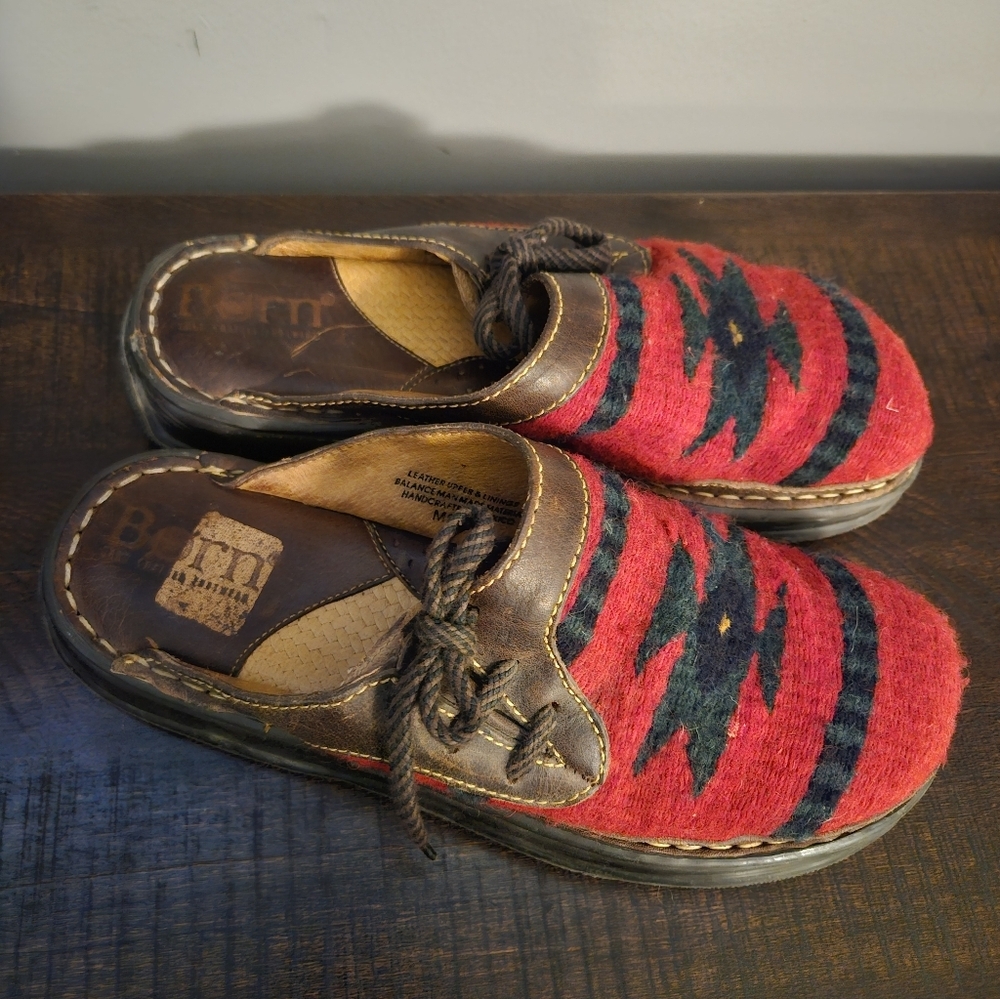 Born Handwoven Red Aztec Slip-On Clogs - Picture 6 of 7